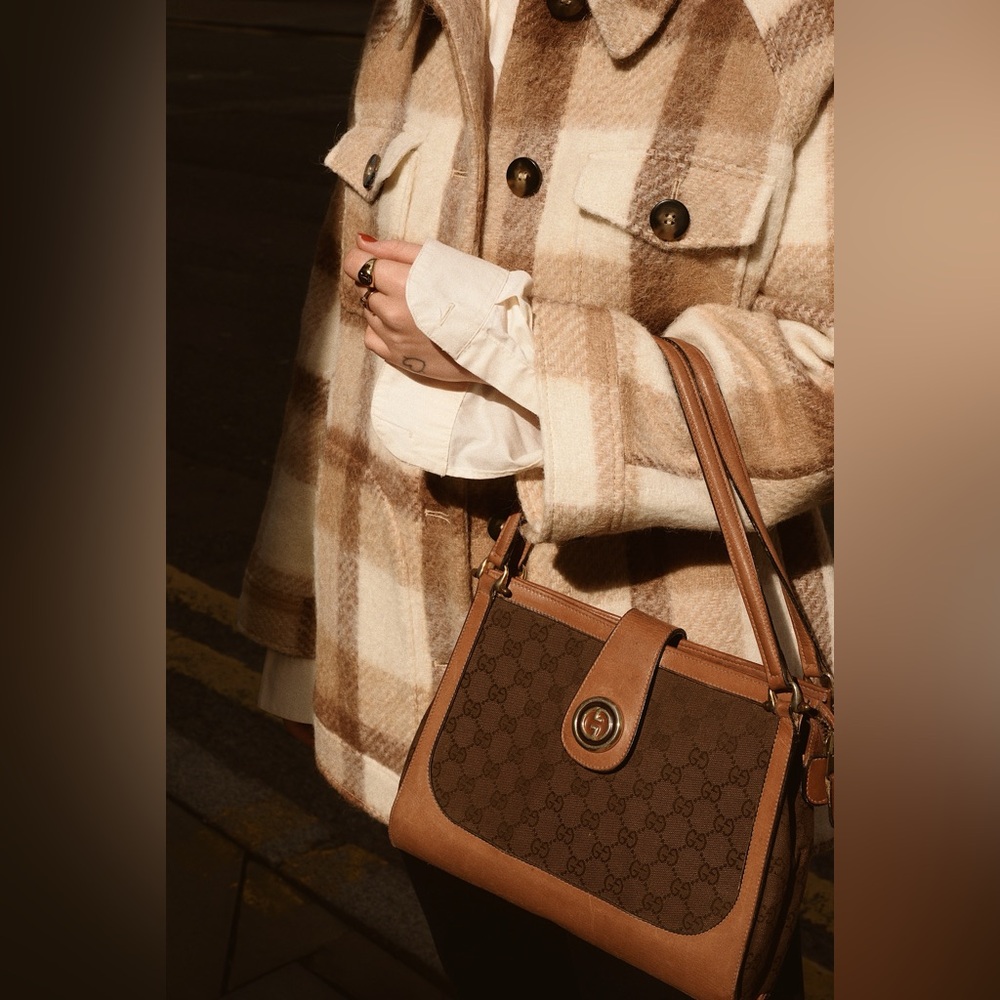 Sezane Alda Brown and Cream Plaid Jacket FR 36/US 4 - Picture 6 of 15